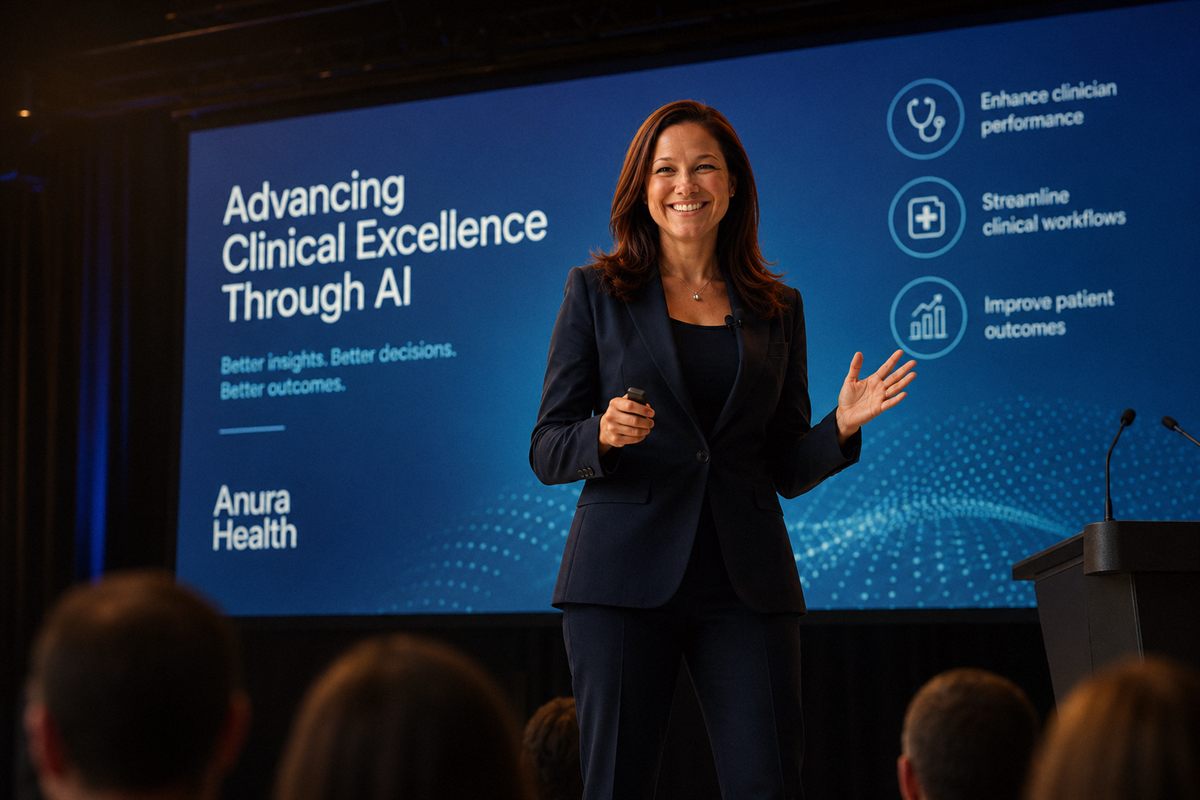 Maghan Burge, APRN, presenting at a healthcare conference