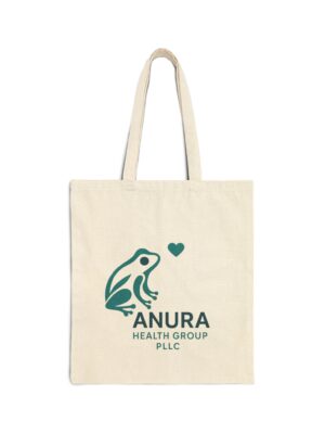 Frog and Heart Canvas Tote Bag