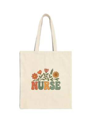 Floral Nurse Canvas Tote Bag