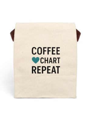 Coffee & Repeat Canvas Lunch Bag with Strap