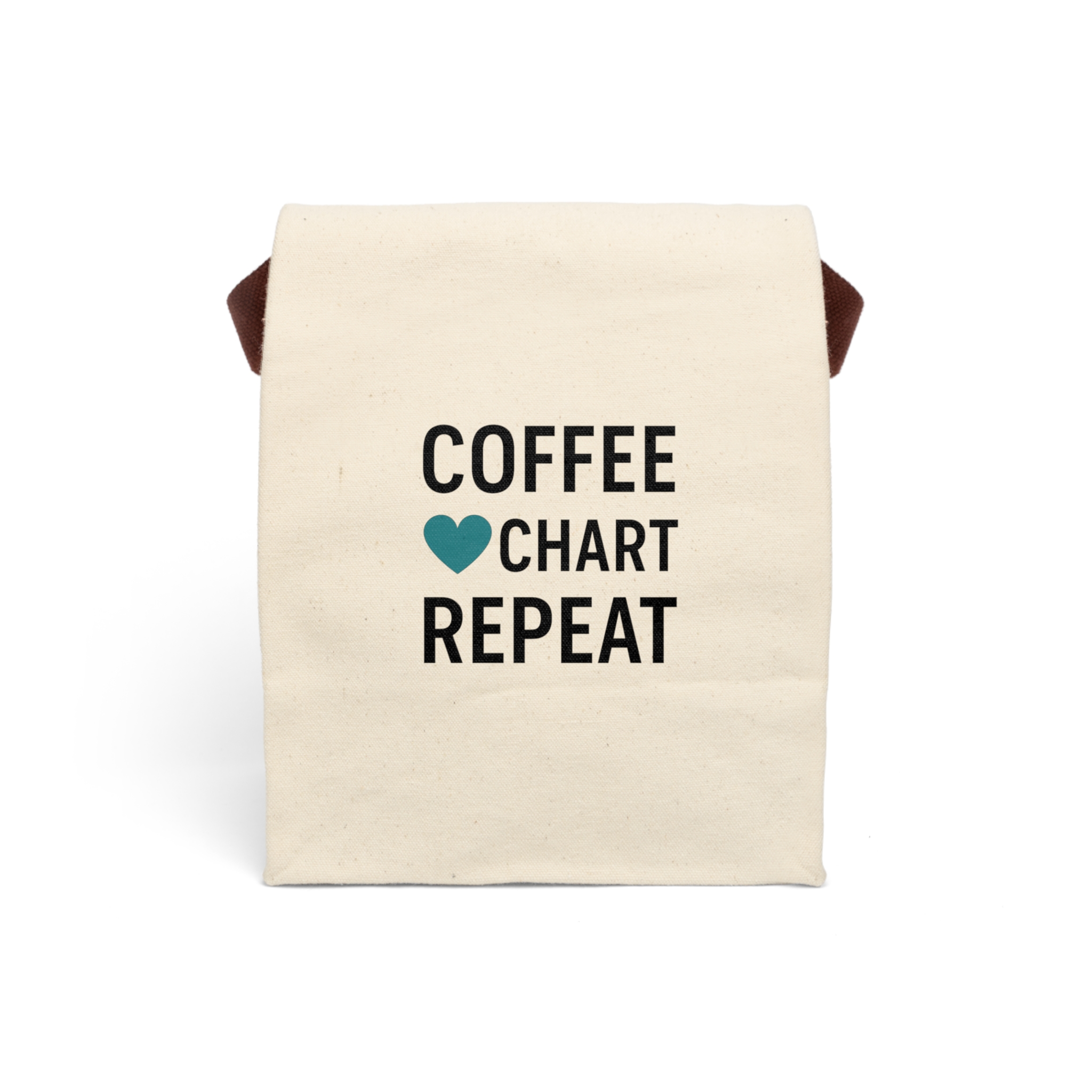 Coffee & Repeat Canvas Lunch Bag with Strap